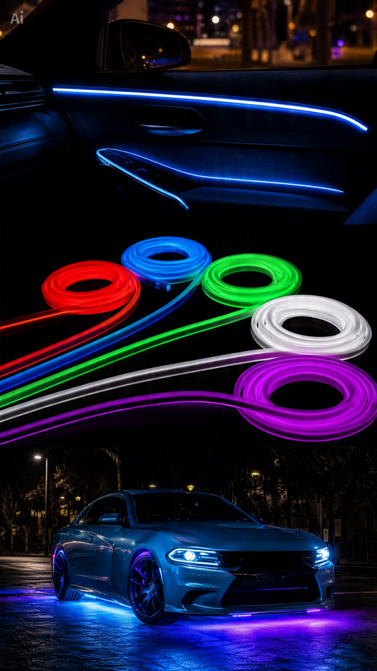 Flexible Neon LED Strip Light for Car Interior — Silicone Tube