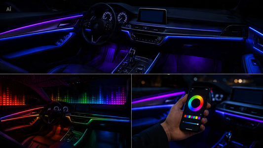 RGB Car Ambient Lighting Kit — App Control & Music Sync
