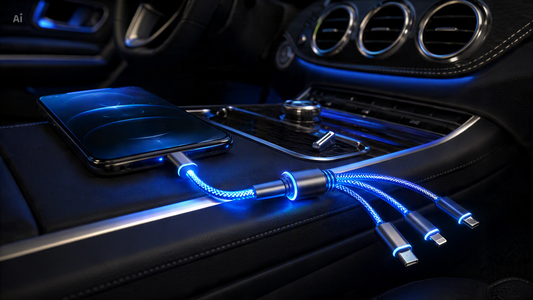 LED Glow Fast Charging Cable — 3-in-1 Micro USB & Type-C