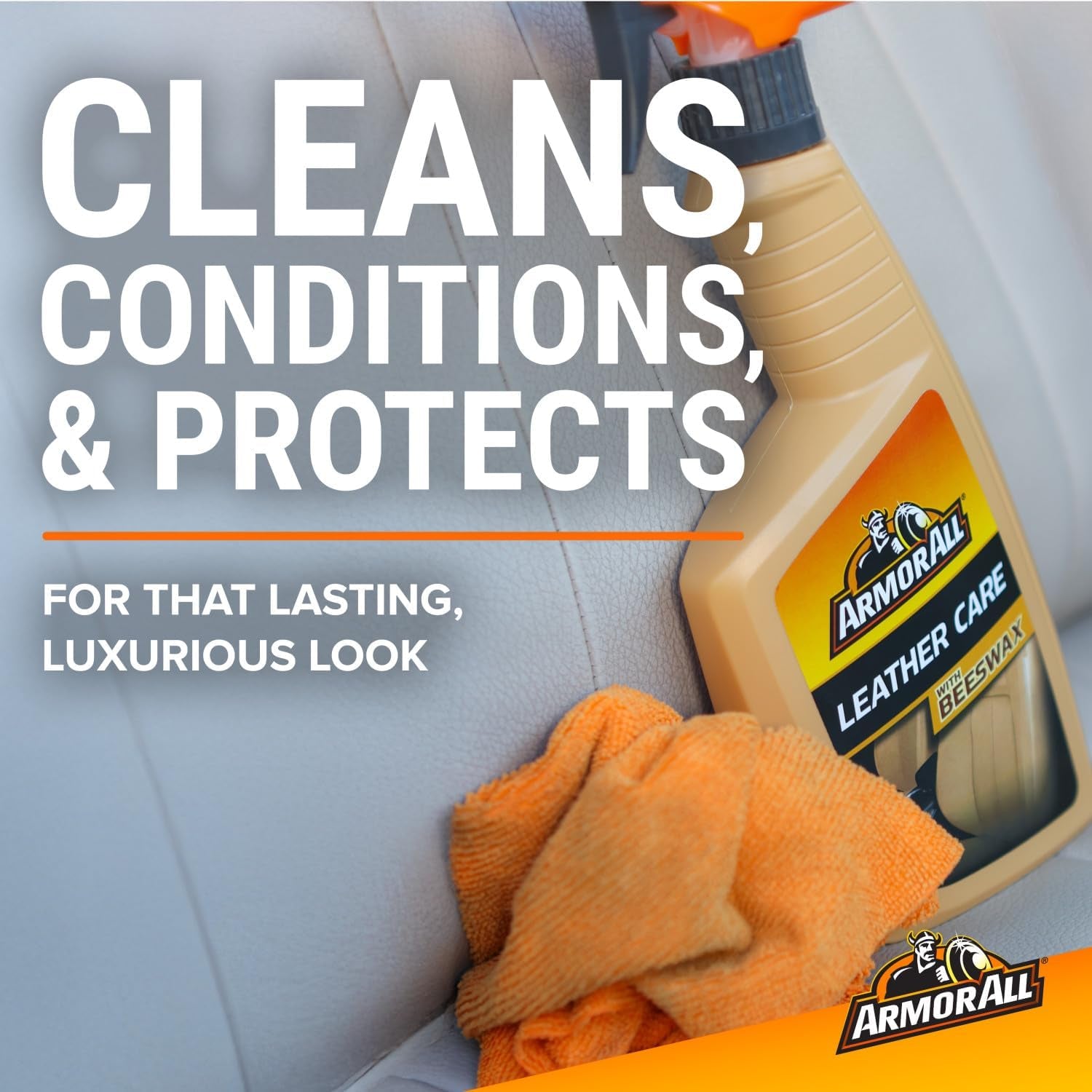 Armor All Leather Cleaner and Beeswax Care Spray for Automotive Use, 16 Oz Each
