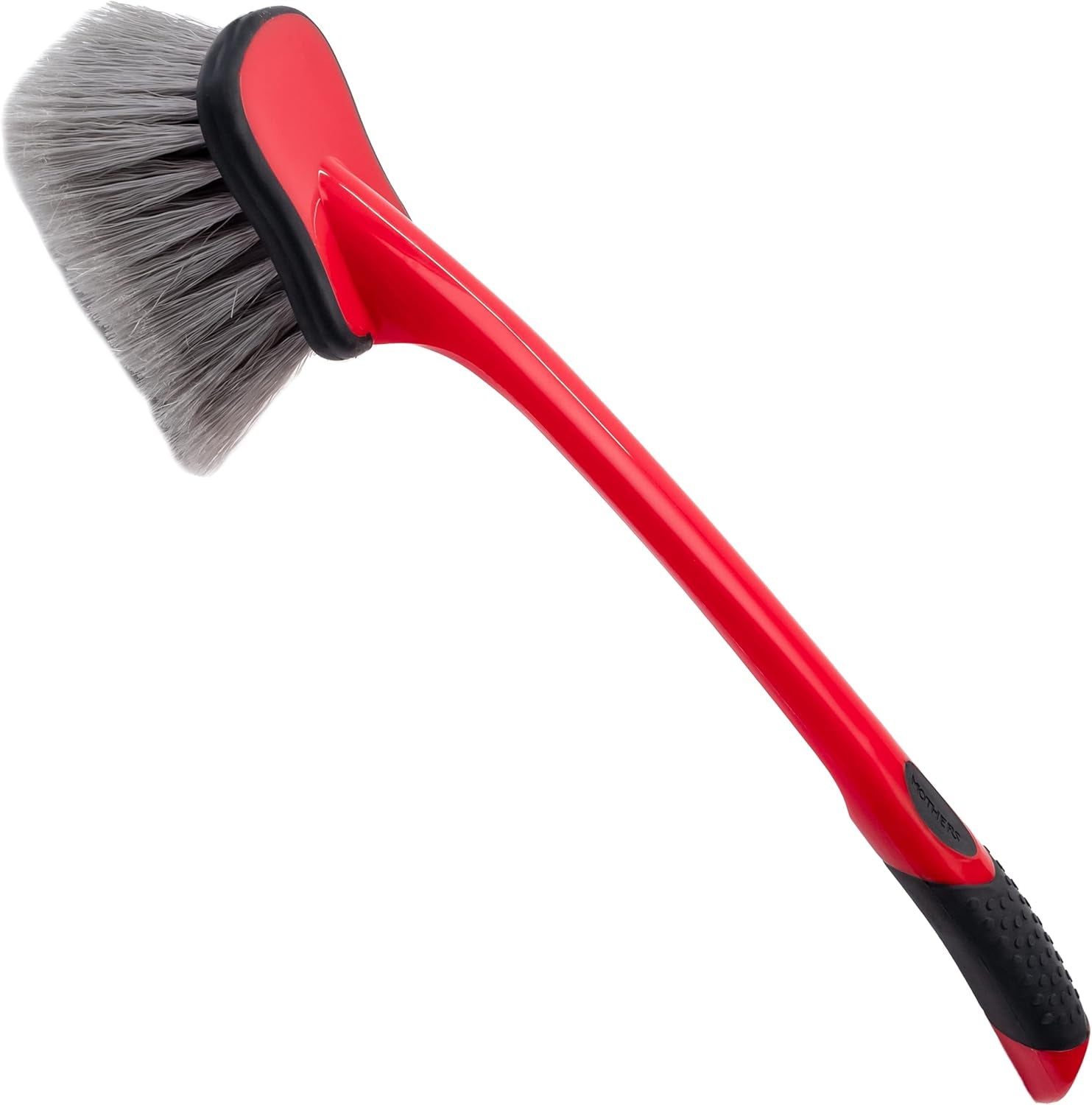 Mothers Professional Car Wash Brush Set: 10-Inch Wheel and Fender Cleaner with Short Handle in Red/Black