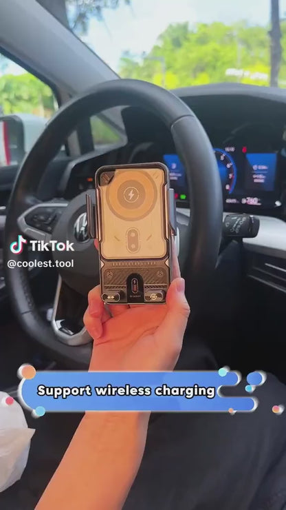 Car Phone Holder – 15W Wireless Charger, Electric Auto-Grip, Air Vent Mount